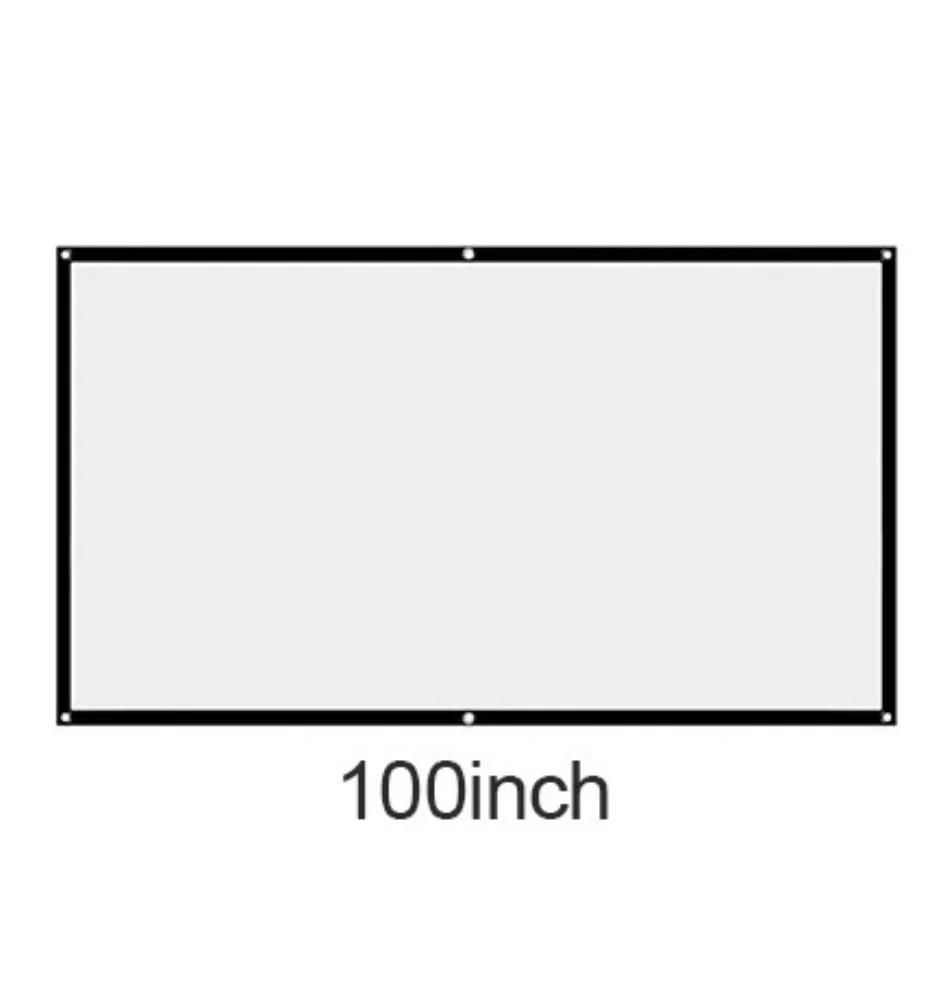 16:9 Simple Projector Curtain 60/72/84/100/120/150 Inch Home Theater Office 16:9 HD Display Projection Screen