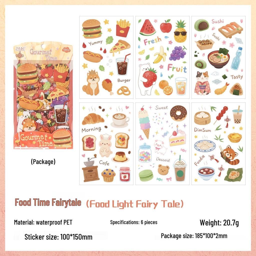 Yuezhen Creative Waterproof Journal Stickers - Plush Time Encounter PET Material