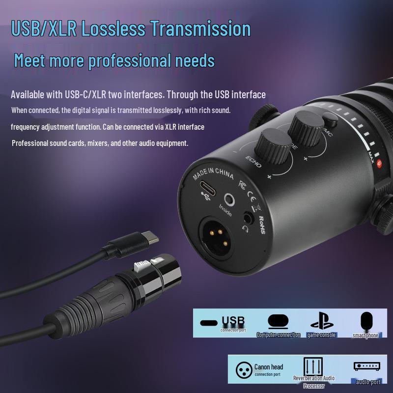 MV7 Professional Dynamic Microphone Set for Recording, Streaming, and Gaming with Sound Card Mixer