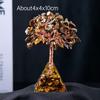 Natural Crystal Chip Money Tree Resin Pyramid Base Home Living Room Decor Ornament Desk Feng Shui Wealth Gift Idea Decoration