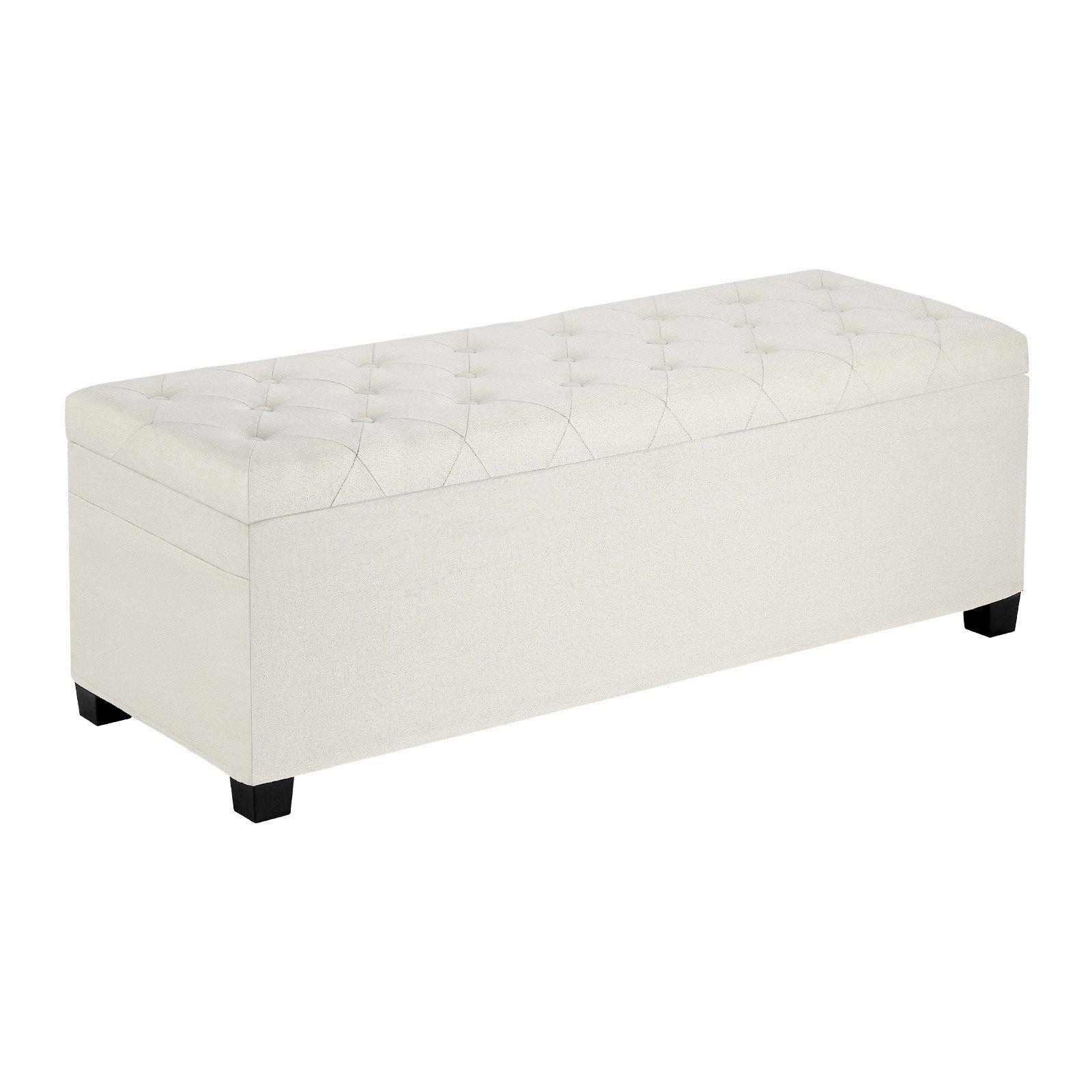 VEVOR Storage Ottoman Bench, Button-Tufted End
