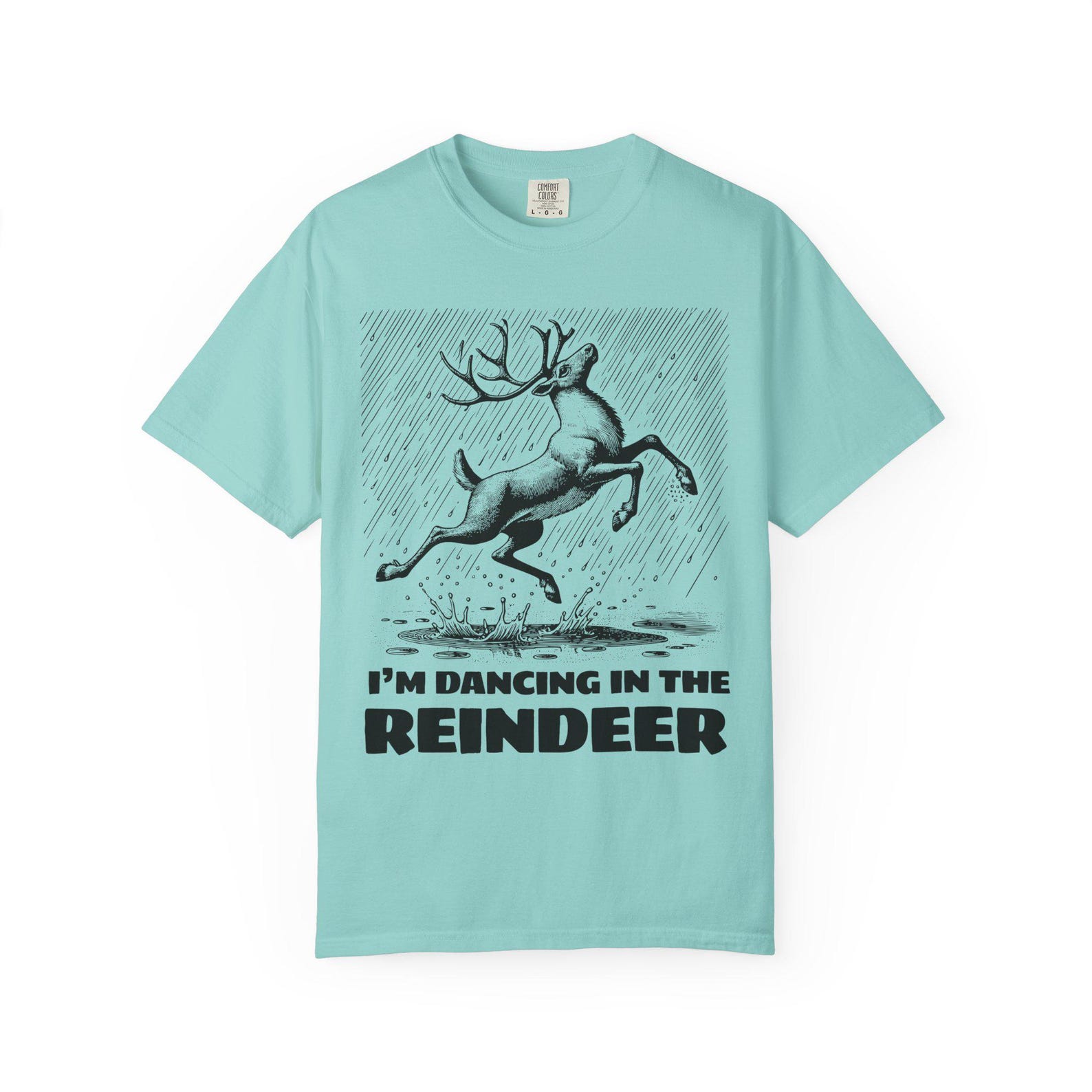 Dancing Reindeer graphic T-Shirt | Vintage sketch holiday design L