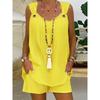 V-neck Sleeveless Vest and Shorts Summer Clothing, Women's Clothing