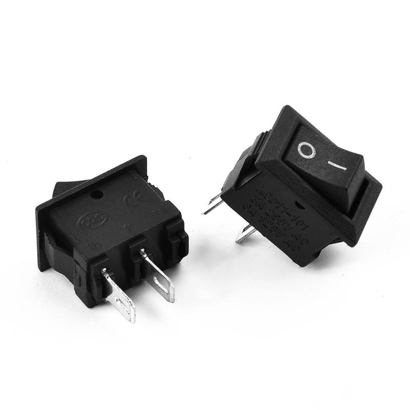 10Pcs 12V Round Rocker Switch AC 6A/250V For Car Boat Automotive RV Black With Pre-soldered Wires Auto Car Truck Boat Round