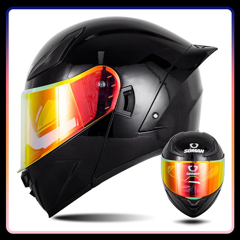 Dual Lens Flip Up Helmets for Motorcycle Moto DOT Approved Full Face Motorcycles Helmet Double Lens Modular Helmet