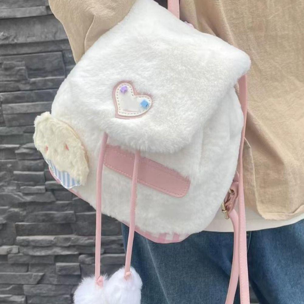 Adjustable Shoulder Strap Cake Plush Backpack Large Capacity Cartoon School Bag  Kids Birthday Gift