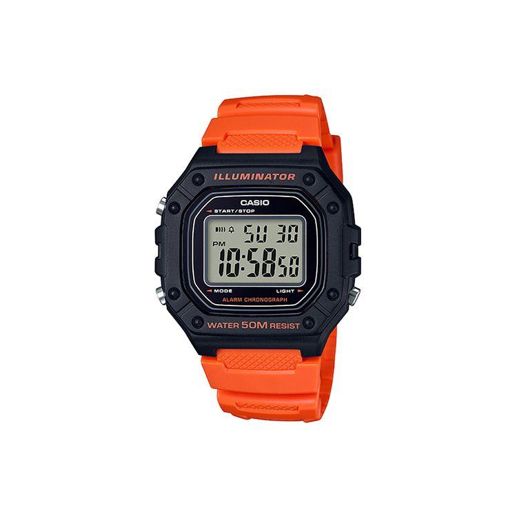 

Casio Youth Series Silicone Square Retro Block Quartz Movement Resin Strap Watch Men watches Black W-218H-4B2 Random Watch Box