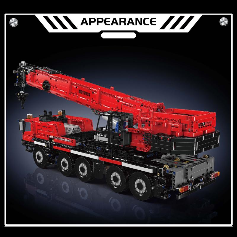 Mould King 17073 17074 Technical Car Toys The RC LTM 1110 Crane Building Block Engineering Truck Brick Set Kids Christmas Gift