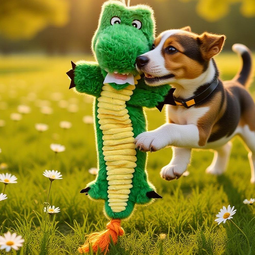 Pet Plush Squeak Cotton Rope Frog Dog Toys for Large Dogs Interactive Pet Products Puupy Dog Accessories