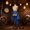 Minifalda Irregular con Volantes y Lazo Pirata Steampunk Para Cosplay y Ropa de Calle