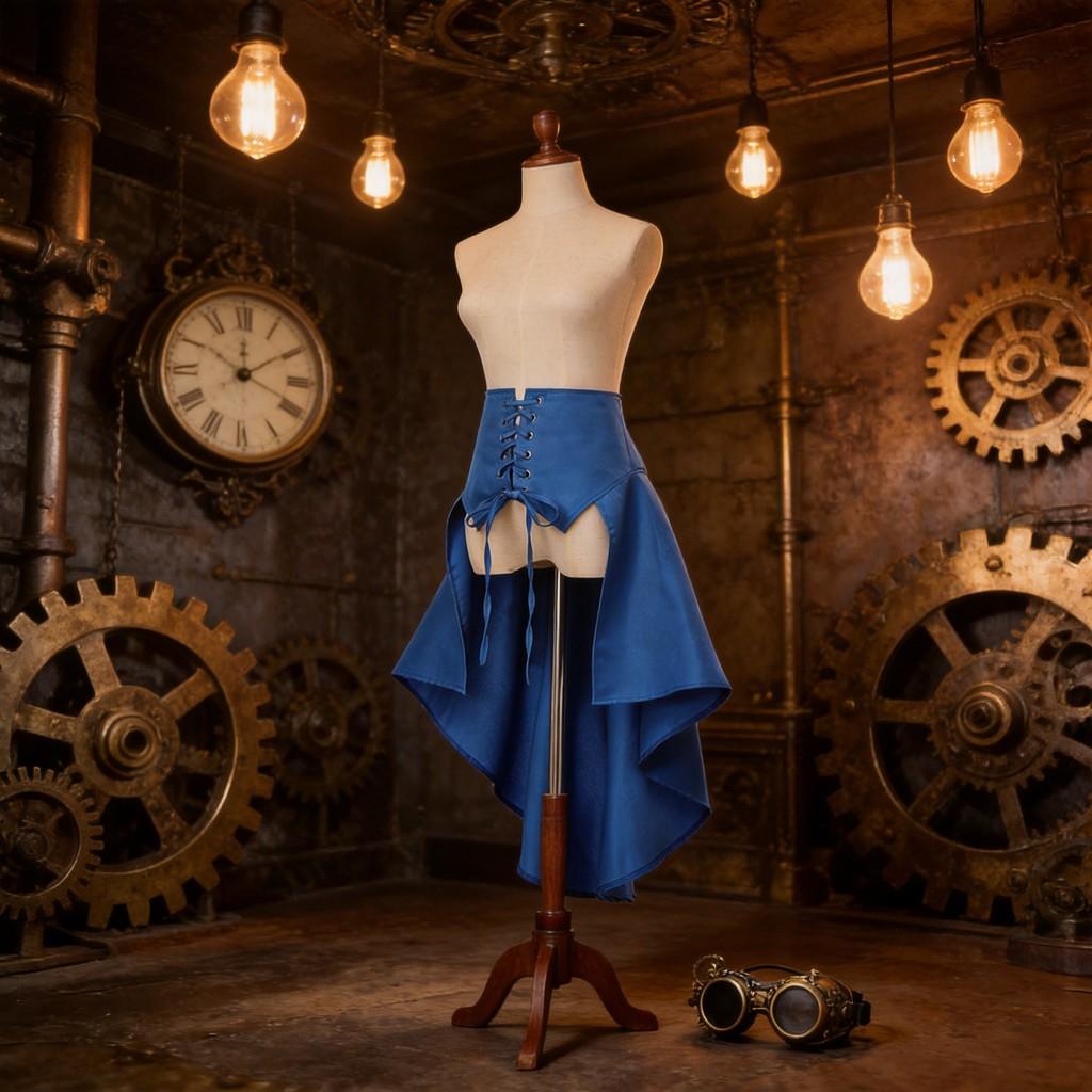 Minifalda Irregular con Volantes y Lazo Pirata Steampunk Para Cosplay y Ropa de Calle