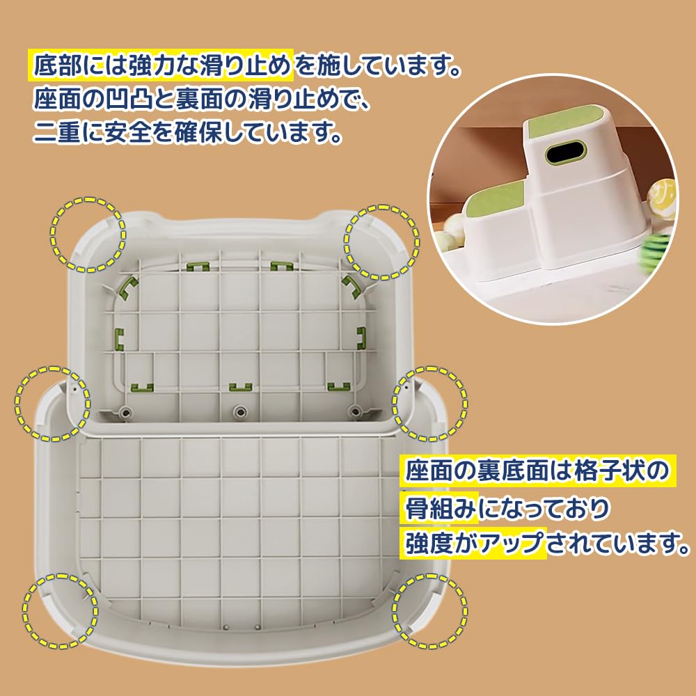 Kindertrittschemel, 2-stufig, abnehmbar, multifunktional, rutschfest, Toilettensitzaufsatz, Badezimmer, Waschraum, Lernturm, Kindertritt, Waschtisch, Küche