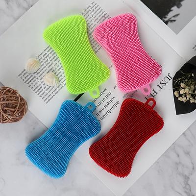 Perie de spălat vase din silicon Oală cu burete Scrubber Instrument de curățare a bucătăriei