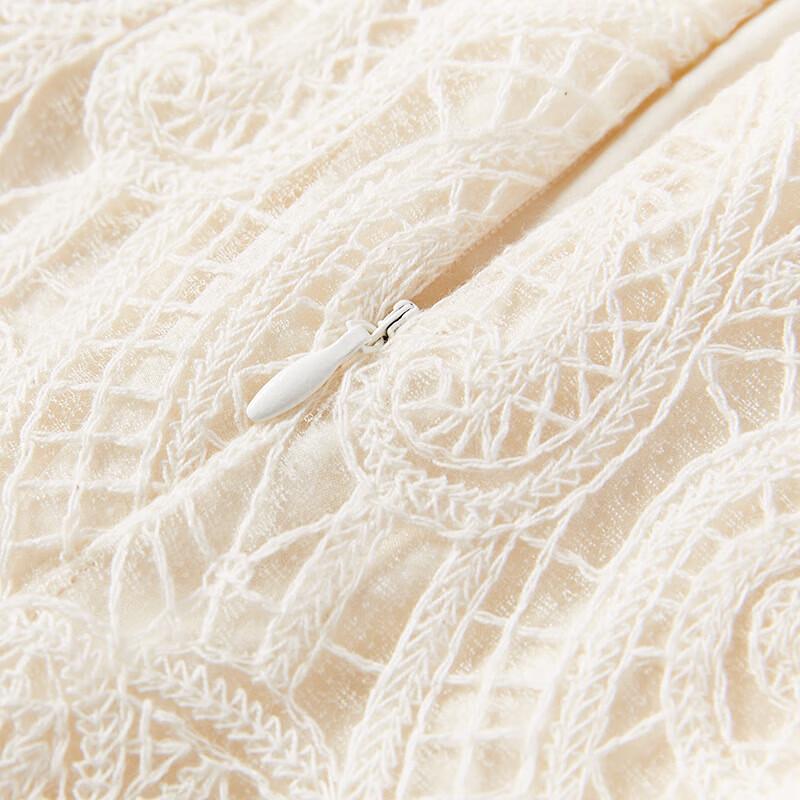 Xiangying Women's Lace Square Neck Puff Sleeve Dress