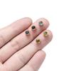 10pcs Stainless Steel 6mm Round Zircon Loose Spacer Beads for Jewelry Findings DIY Necklace Bracelets Supplies Earrings Making