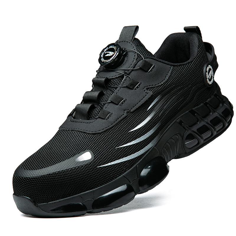 Rotating Button Safety Shoes Men Anti-smash Anti-puncture Work Shoes Fashion Men Sport Shoes Security Protective Boots Men