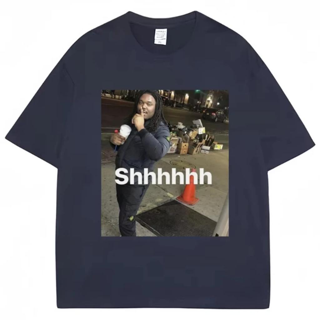 Lucki Shhhhh Funny Meme Print T-shirts Men's Women's Oversized Humor T Shirt Cotton O-Neck Casual T Shirts Streetwear Gifts