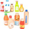 Pretend Play Wooden Toy Drink Set Kitchen Food Toys Montessori Kids Educational Simulation Game Toys Gifts for Toddlers