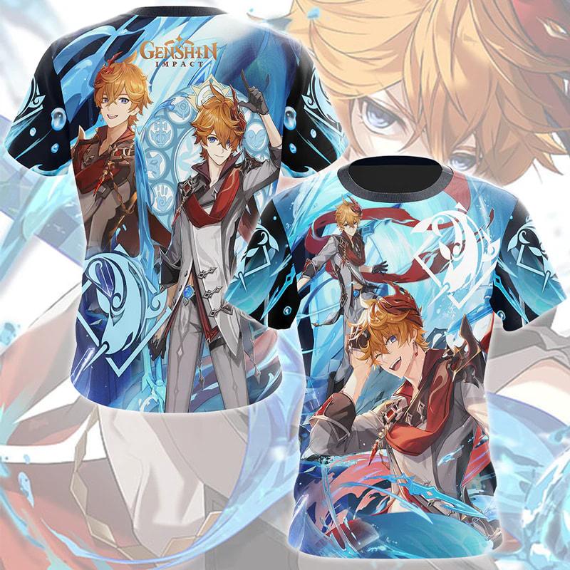 New Game Genshin Impact All Roles Anime T-shirt 3D Print Kids Cosplay Cartoon Tee Men/Women Short Sleeve Tshirt Harajuku Y2k Top