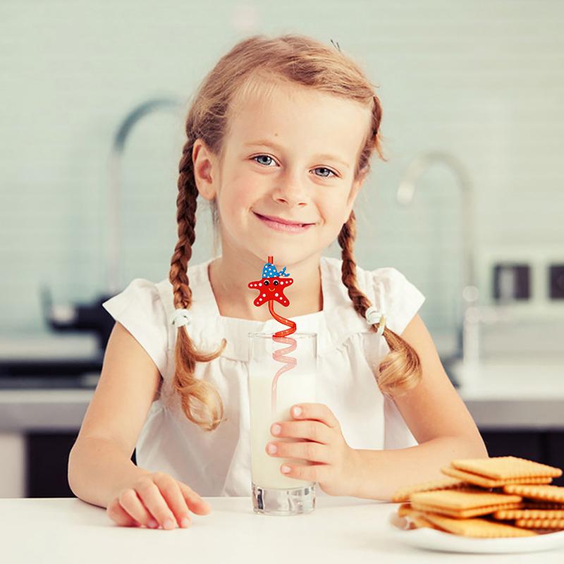 Summer Cartoon Creative Plastic Straw Marine Animal Curved Straw Kids