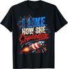 4th of July I Like How She Explodes - He Bangs Matching T-Shirt Unisex T-Shirt