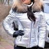 Cappotto lungo in cotone con maniche lunghe e tinta unita alla moda da donna