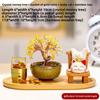 Laywin Fortune-Bringing Cat Home Decoration Item - Natural Yellow Crystal Tree - Tree of Wealth - Cat Desktop Decorative Item
