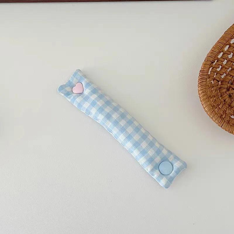 1PC Plaid Phone Cable Organizer INS Style Reusable Storage Binding Strap Cute Earphone Data Cables Holder For Home Office