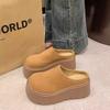 Small man heightening bag head slippers women wear 2025 spring new Internet celebrity ins lazy one pedal casual shoes