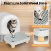 Litter Box Catcher With Wooden Base, Anti-Tracking& Easy To Clean, Litter Box Step, Ramp Designed Ideal For Small Elderly Cats