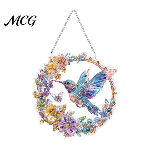 Sparkly Window Hanging Decoration Diamond Art Suncatcher Kit, DIY Sun Catcher Craft Home Decor Acrylic Decoration, Faux Project for Adults 5D