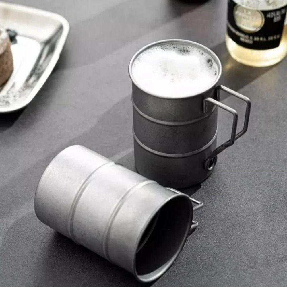 Folding Handle Camping Mug Portable Design Beer Mug Water Cup Retro Mug Outdoor Camping