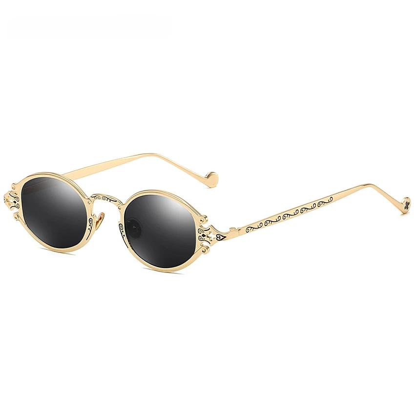 Vintage Punk Style Sunglasses Men Retro Elliptical Metal Frame Women Sun Glasses Fashion Eyewear