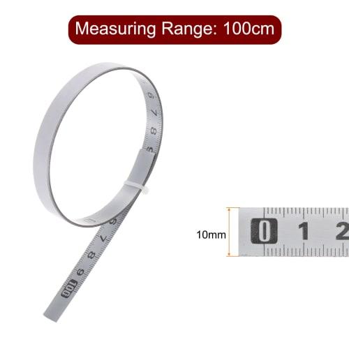 uxcell Carbon Steel Adhesive Tape Measure, Silver Tone, Straight Track Tape, Flat Ruler, 100cm Metric, Left to Right Reading