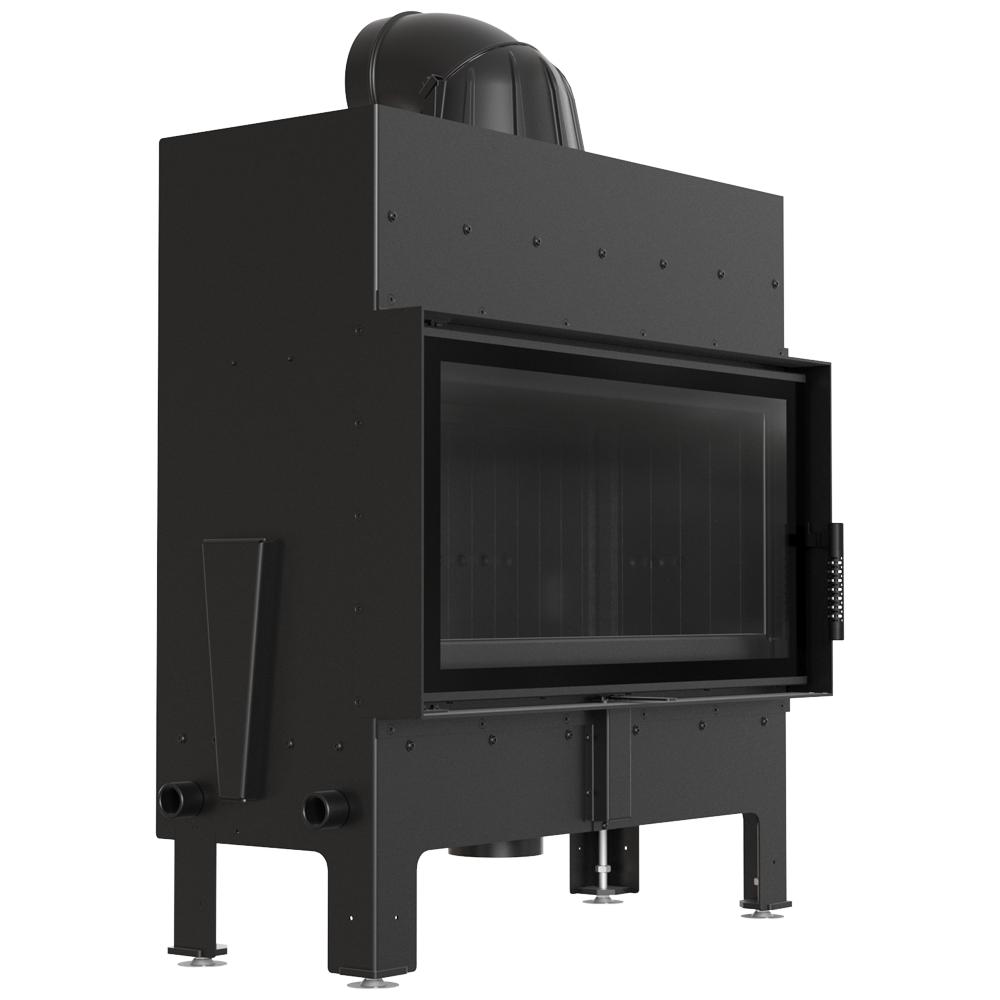 Steel Fireplace KRATKI FLOKI L 12 kW Ø 200 Black Thermotec Lining