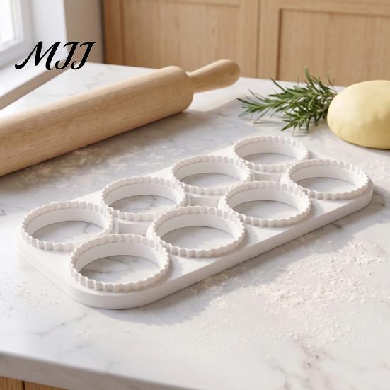 Professional Wonton Press Ravioli Maker Mold, 8-Cavity Dumpling with Zigzag Edge, PLA Food-Safe Efficient Kitchen Tool for Pie, Easy Release Wrapper