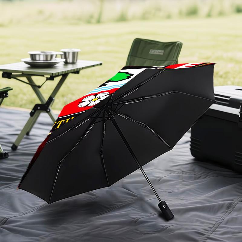 1PC Fc Crest Design Printed Umbrella Folding umbrella, automatic umbrella 8-Frame for Travel, camping Fan gifts Christmas Gifts