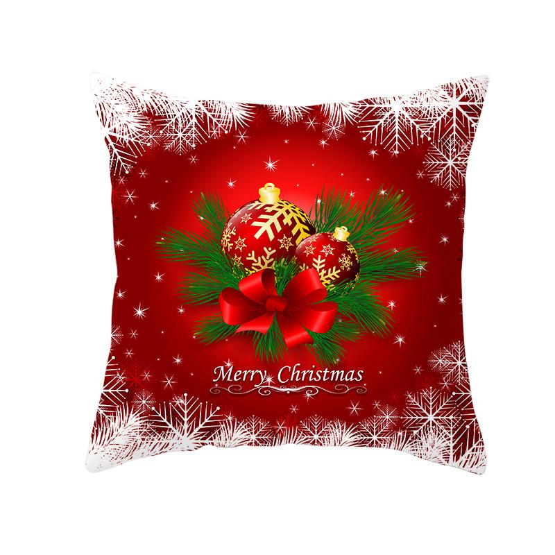 Federa Decorativa Regalo di Natale Copricuscino Stampa Rossa Copricuscino Divano Casa Festivo Materiale Corto Peluche