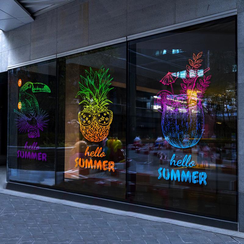 

Летние наклейки для украшения окон для стеклянных дверей магазина одежды – Прозрачные статические наклейки Small