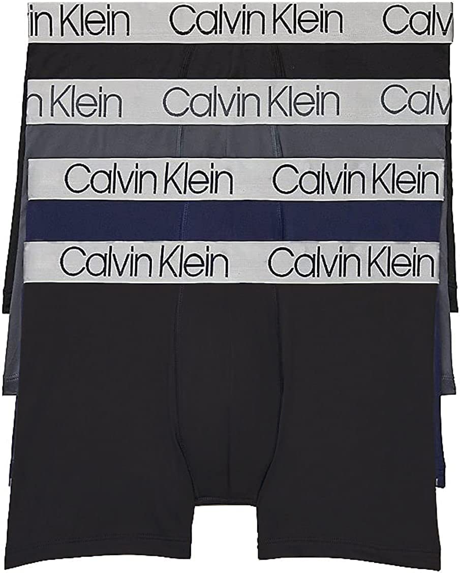 

Black Microfiber Boxer Briefs NP2430 [Calvin Klein] 4-Pack (JP, Alphabet, L, Black/Navy/Green/Black)