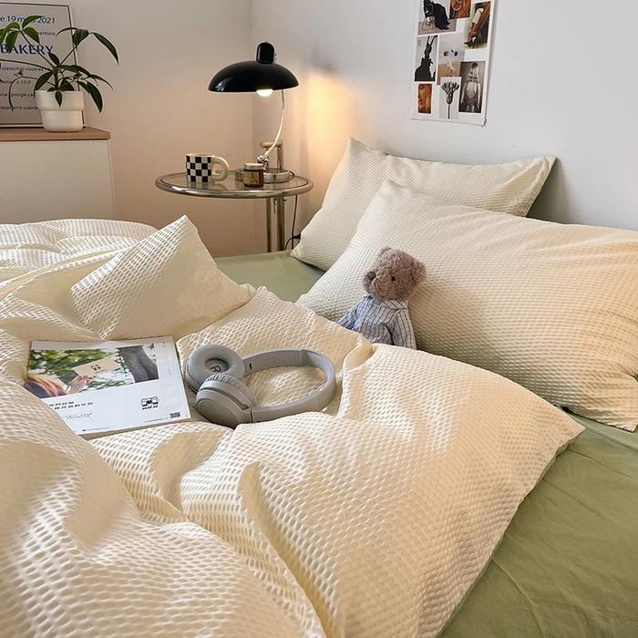 2025 New Waffle Single Quilt Cover Solid Color Skin Friendly Comforter Duvet Cover 150x200 220x240 Bedding
