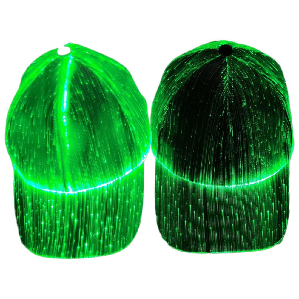 Halloween Farbwechselnde LED Leuchtmütze Weihnachten Glasfaser Baseballkappe Hip Hop Mütze