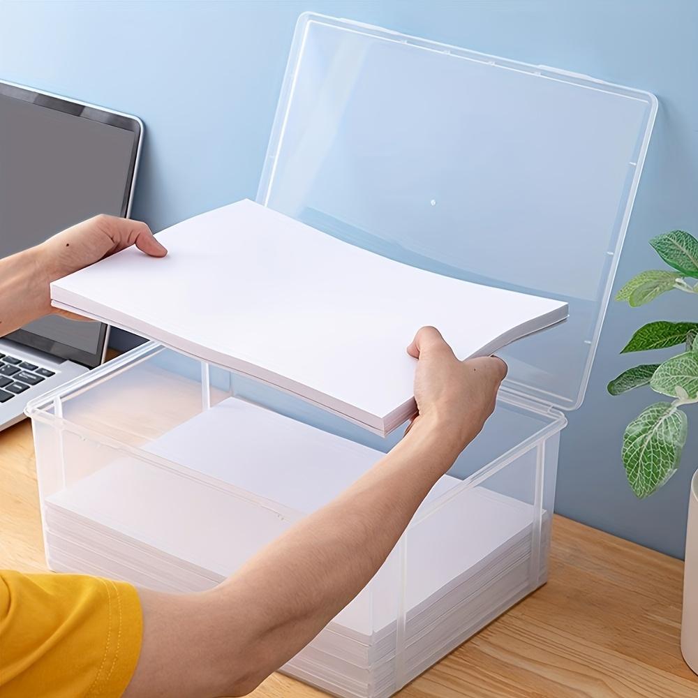 Large Capacity Transparent Plastic Storage Box with Lid, File Organizer, Multi-Layer Folder, Suitable for Home, School and Office Supplies