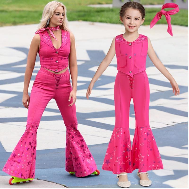 New Barbie Cosplay Costume Set For Girls Princess Style Cute Printed And Multicolor