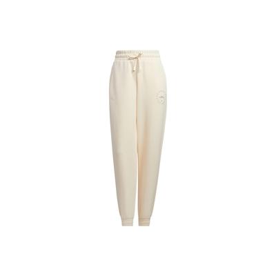 Logo Print Drawstring Cuffed Sports Pants Women Bottoms Light-Beige HZ7064