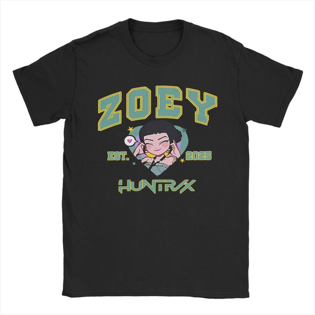 KPop Demon Hunters Huntrix Zoey Men T Shirt  Vintage Tee Shirt Short Sleeve Crewneck T-Shirts Pure Cotton Graphic Tops