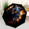 1pc Flaming Wolf Durable Cartoon Folding Umbrella, Portable Compact Umbrella for Men and Women R092