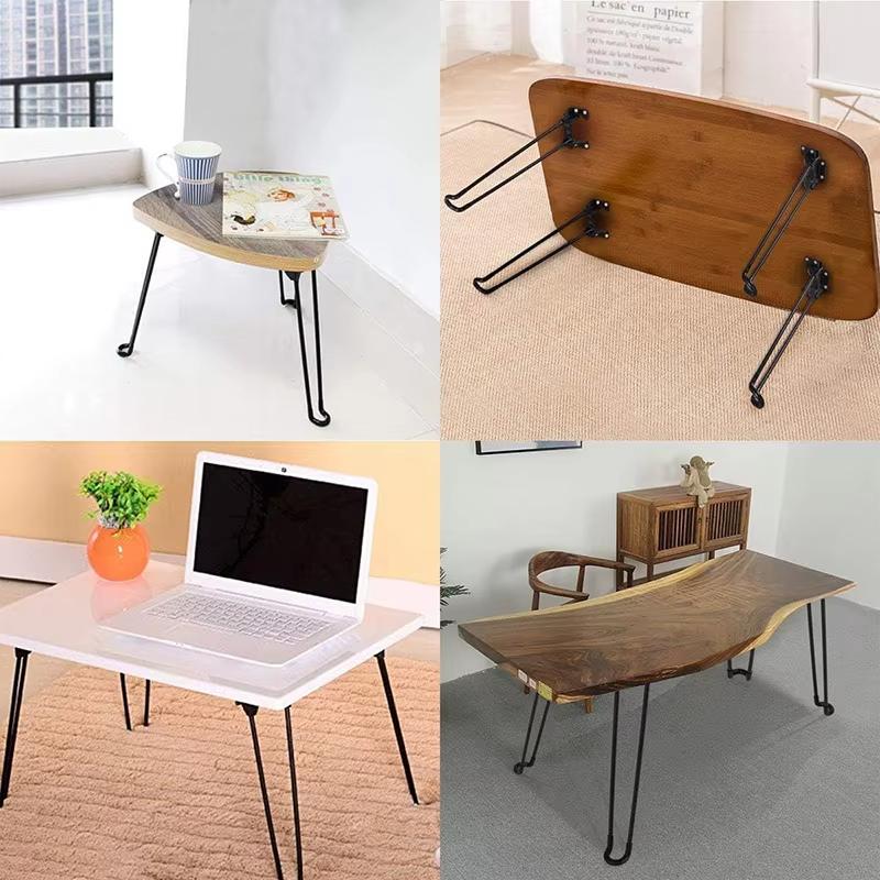 1/4Pcs 32/43/50Cm Clamp On Wrought Iron Table Legs Folding Table Legs Rust Proof Sturdy And Durable Screws Included