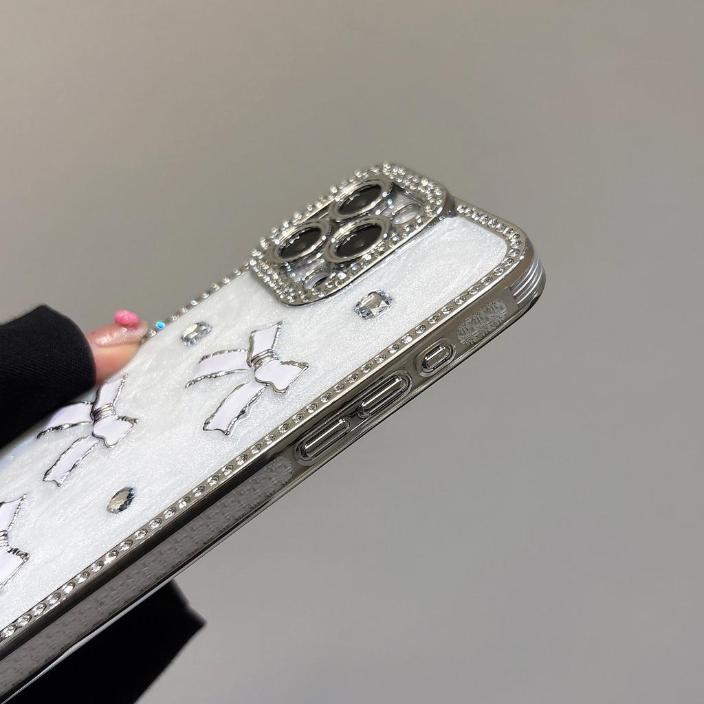 ins wind flash diamond bow rhinestone suitable for Apple 11promax mobile phone case iPhone11pro advanced sense 11