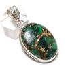 Natural Copper Green Tourmaline 925 Sterling Silver Jewelry Pendant 1.97" ETC-14334